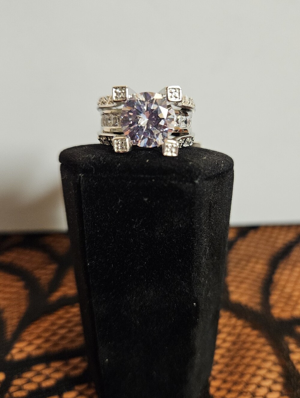 8.84CTW CZ BRIDAL SET / STATEMENT RING (5.35CTW DEW) -SIZE 6 - Picture 2 of 8